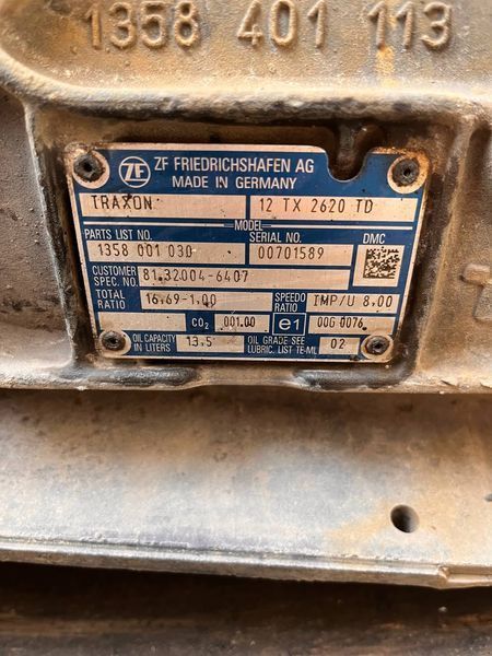 Коробка передач ZF TraXon 12TX2620TD | MAN 81.32004-6407 | Parts 1358001030 | Serial 00701589 12TX2620TD 00701589 - TIR-розборка Славута